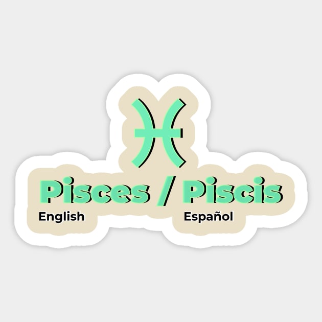 Pisces Power Color- Seafoam Green & Light Greens Sticker by MiamiTees305